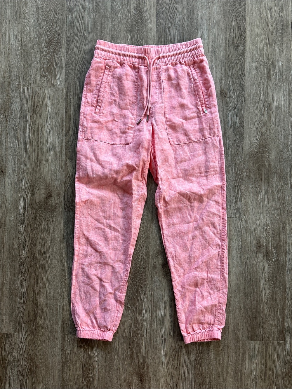 Athleta Retreat Linen Jogger Coral Pink 0 Lightweight Vacation Summer